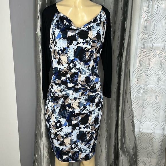 Laundry by Design Dresses & Skirts - Laundry By Desing Women’s Dress Sz 8 Sheart Dress Black/blue/brown print .